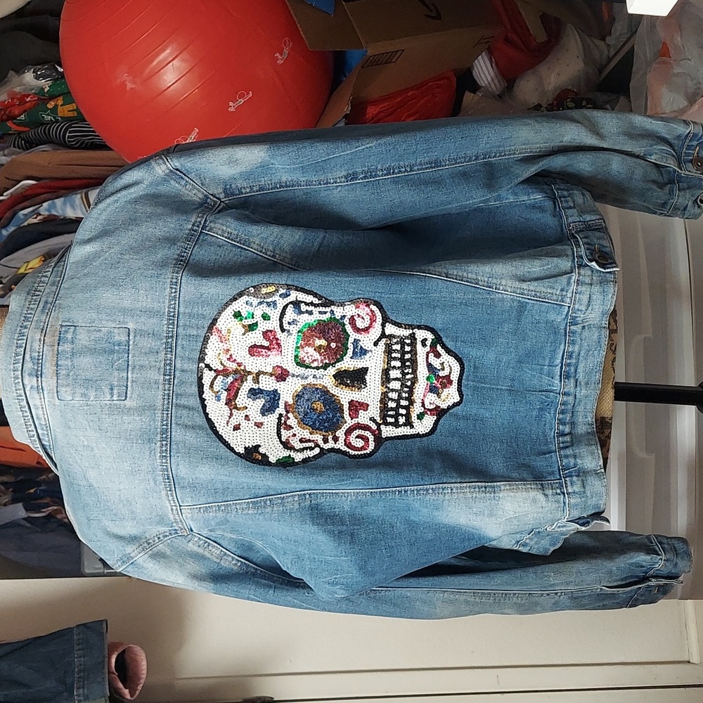 Sugar Skull Trucker Jacket